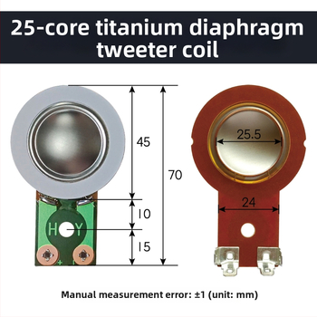 Tweeter pogon glava s 25.5 mm zavojnicom i titanijskom membranom