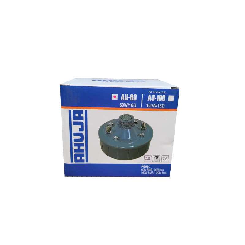 AU-60 driver tweeter pentru hornuri, diafragmă non-papier, circuit magnetic intern, răspuns în frecvenţă 0,2–5,2 kHz, direcţie unidirețional