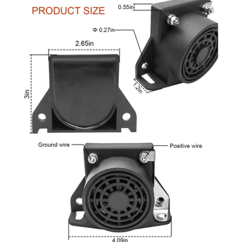 Autóelektrikus kürt YC-402 hangszóró teherautók számára, építőipari járművek és targoncák, 9–80V, 15W, 8Ω, 107dB
