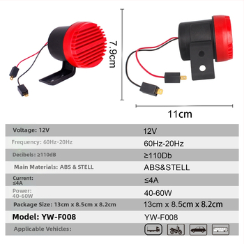 Reproduktor so štekotom psa a poplašným signálom 12V 48W 1.5Ω 110dB pre autá a motocykle