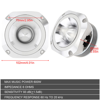 Automobilski tweeter s magnetom, 150W, 4Ω, aluminijska membrana, 25-65 Hz, 91 dB