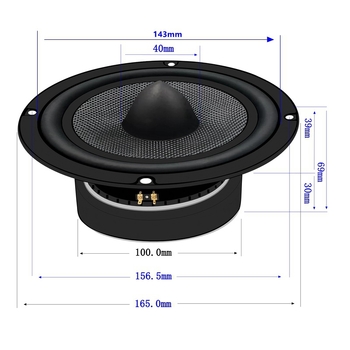 Υπογούφερ ήχου αυτοκινήτου με διάφραγμα από ανθρακονήματα, αντίσταση 8 Ω, ισχύς 30/50 W, κοαξιακός σύνθετος σχεδιασμός, εύρος συχνοτήτων 10–30000 Hz