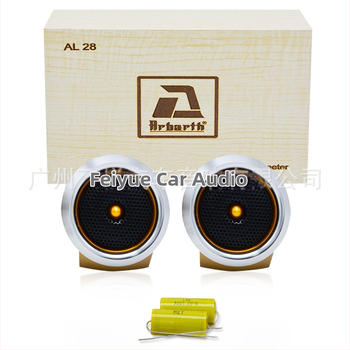 AL28 aliuminio lydinio automobilių aukštadažnis garsiakalbis; Tipas: automobilių aukštadažnis; Modelis: AL28; Varža: 4 Ω; Galia: 50–120 W; Dažnio atsakas: 80–22 kHz
