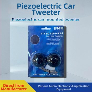Piezoelektrinis automobilinis aukštų dažnių garsiakalbis, modelis SPT-018, 4Ω, 60W, dažnių diapazonas 3,5–20 kHz, jautrumas 102 dB