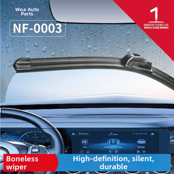 Automobilový stierač NF-0003, Boneless, univerzálny tvar U, prírodná guma, plný rozsah stierania