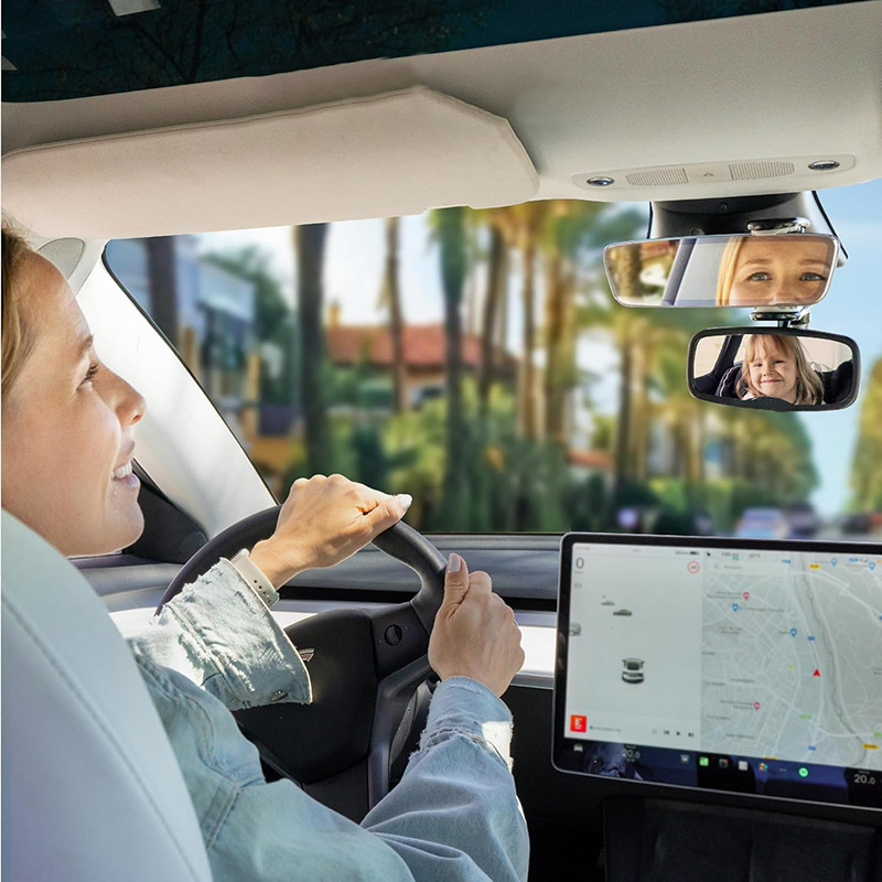 Unutarnje auto ogledalo, clip-on tip, model J25-1606, ravno staklo od akrila, ABS poklopac