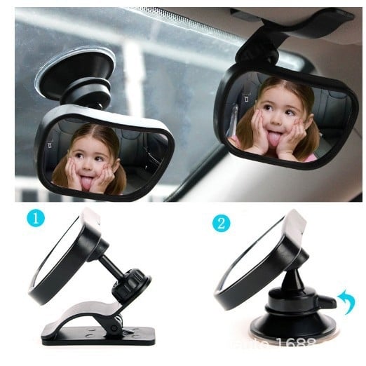 Unutarnje automobilno ogledalo za bebu sa usisnom kapom (FX-M369, universalni tip, sferično ogledalo, PE poklopac, plastično ogledalo)