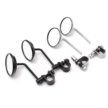 Oglindă retrovizoare pentru motocicletă, rotundă, montaj tip etrier, acoperire din oțel, modelul 2057-1