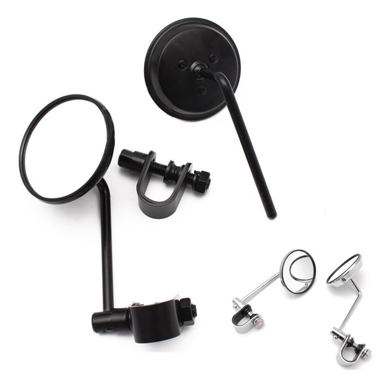 Oglindă retrovizoare pentru motocicletă, rotundă, montaj tip etrier, acoperire din oțel, modelul 2057-1