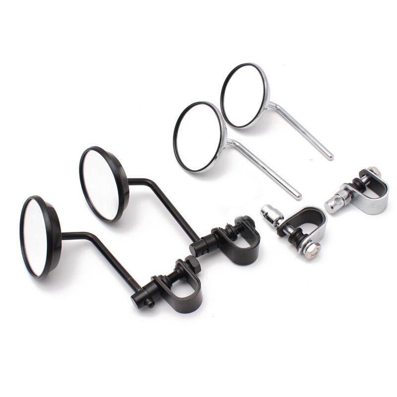 Oglindă retrovizoare pentru motocicletă, rotundă, montaj tip etrier, acoperire din oțel, modelul 2057-1