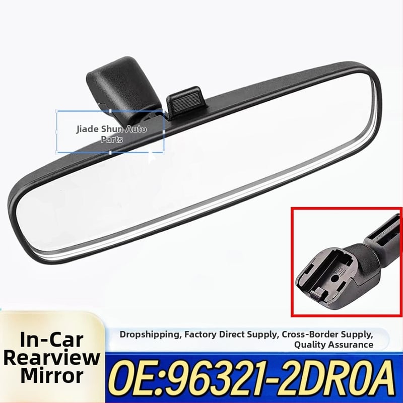 Vnútorné spätné zrkadlo pre auto, Snap-on upevnenie, ploché sklo, ABS plast, kompatibilné s Nissan Livina, Sylphy, Teana, Tiida, Qashqai, Murano, X-Trail