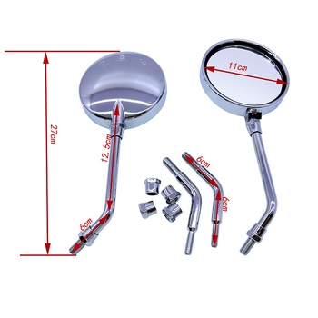 Motociklističko retrovizor, dvostruka zakrivljenost, model 2064, staklena ploha, ABS kućište