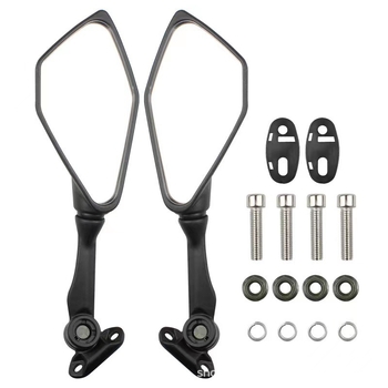 Мотоциклетно огледало за обратно виждане, ABS корпус, квадратно огледало, модел 134, монтаж с лява и дясна резба, висока удароустойчивост