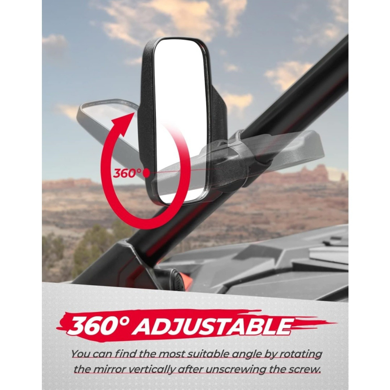 Задно огледало за UTV - PP покритие, съвместимо с 1.75in и 2in (Номер на част Xc-cx-01; Марка XCLPF)