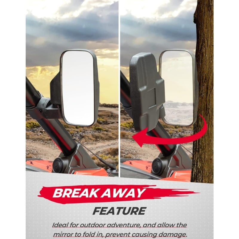 Задно огледало за UTV - PP покритие, съвместимо с 1.75in и 2in (Номер на част Xc-cx-01; Марка XCLPF)