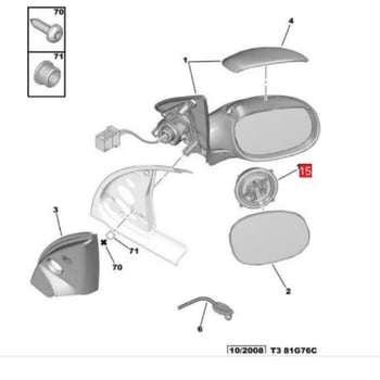 Motor reglare oglindă retrovizoare pentru 206CC, 307CC, 308CC, 407, C4, C5 - 12V, Cod piesă 660238