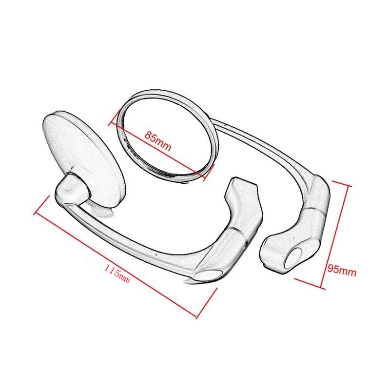 Oglindă retro pentru motocicletă electrică – oglindă plată, sticlă, capac ABS, TT-101