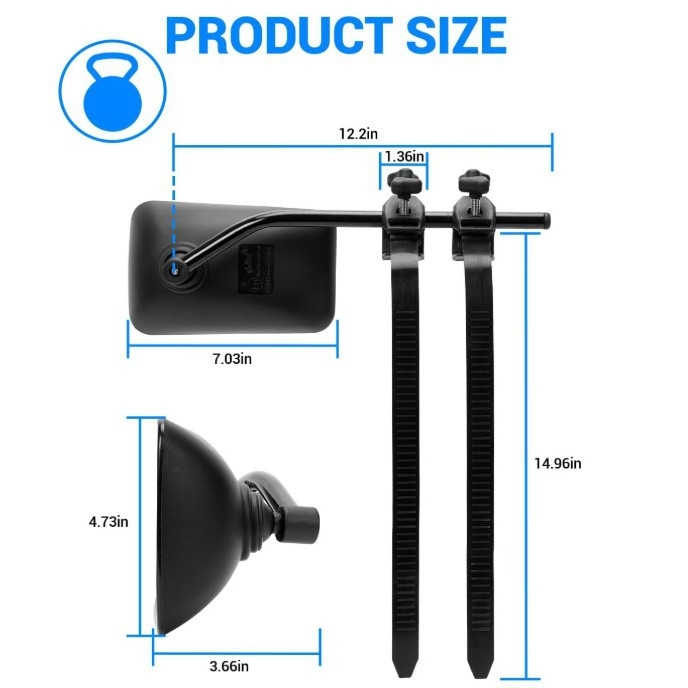 Stražnje ogledalo FX-M327-1 Universal; ravno ogledalo; plastično ogledalo; kompatibilno sa svim modelima; MOBI