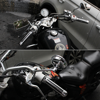 Oglindă retrovizoare pentru motocicletă | oglindă cu curbă dublă, corp metalic și capac metalic, brand Fire