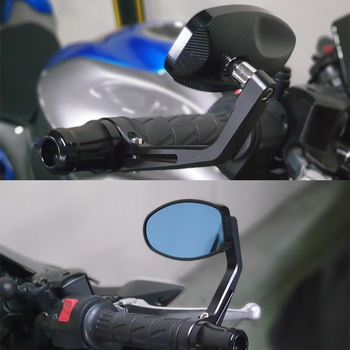 Oglindă retrovizoare pentru motocicletă - CNC aliaj de aluminiu, carcasă ovală, potrivire universală pentru ghidon, potrivit pentru deplasări zilnice