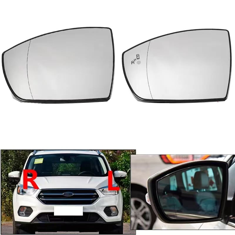 Zamjensko retrovizor – plošno staklo, 12V, ABS kućište, model 81012, za Ford Escape, Kuga i Ecosport (2013–2017)