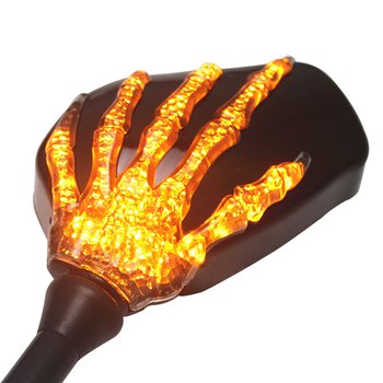 SLGJMP 1099 Oglindă retrovizoare LED Ghost Claw pentru motociclete și scutere – 12V, sticlă, oglindă plată