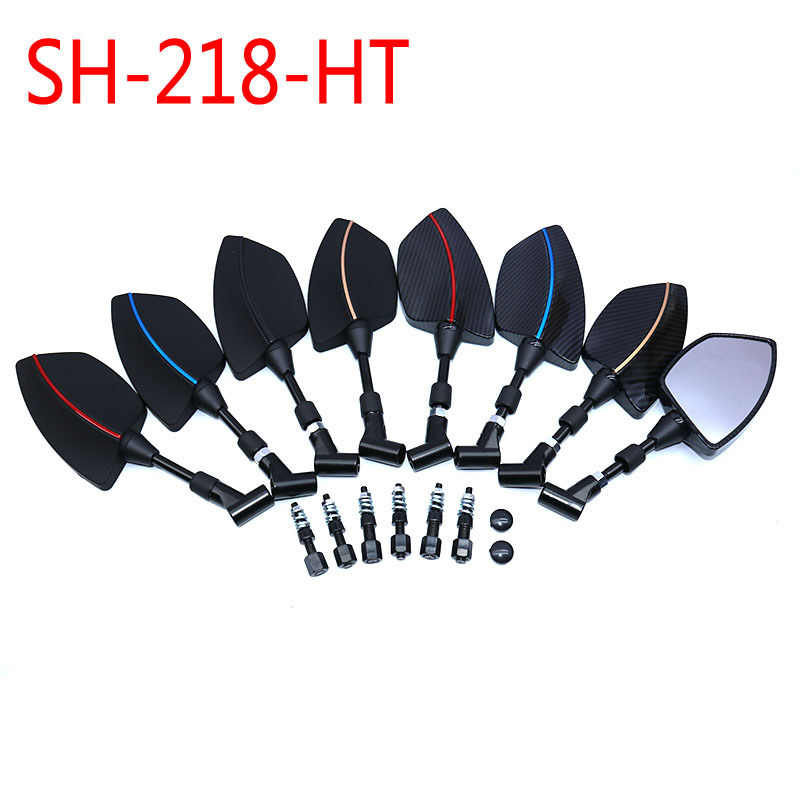 SH-218-HT retrovizor za motocikl, sferično ogledalo, kromirano, marka Shuanghao