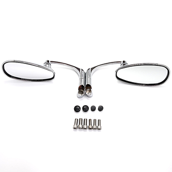 Motorkerékpár hátsó tükr JP-1075, konvex üveg, ABS burkolat, retro görbülő rúd dizájn, kompatibil a legtöbb modellhez