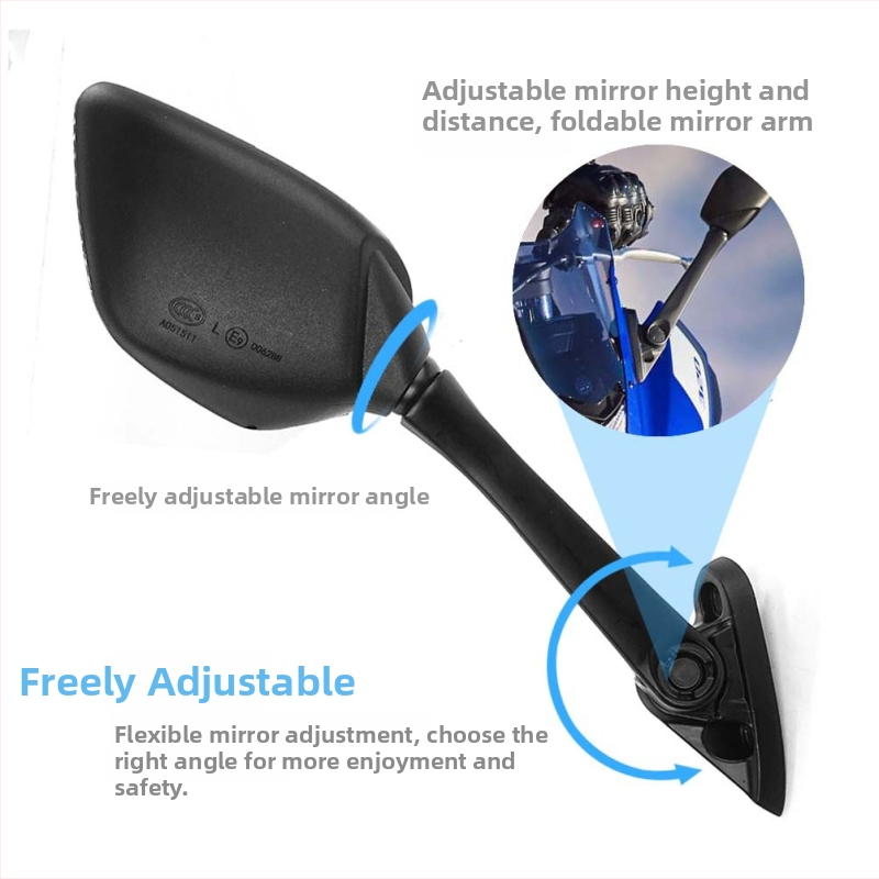 Oglindă retrovizoare pentru Yamaha YZF-R3/R25/R15, NMAX155 și XMAX – convex, oglindă din sticlă, carcasă PP, accesoriu 1125