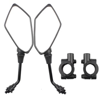 Motociklističko ogledalo za stražnje gledanje Horizon model, ravno ogledalo, 12V, staklo, ABS plastika