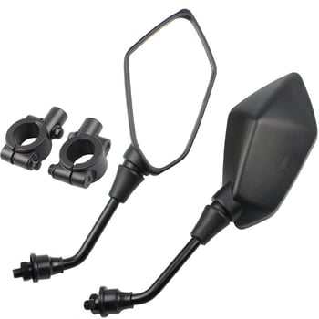 Motociklističko ogledalo za stražnje gledanje Horizon model, ravno ogledalo, 12V, staklo, ABS plastika