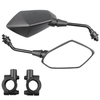 Motociklističko ogledalo za stražnje gledanje Horizon model, ravno ogledalo, 12V, staklo, ABS plastika