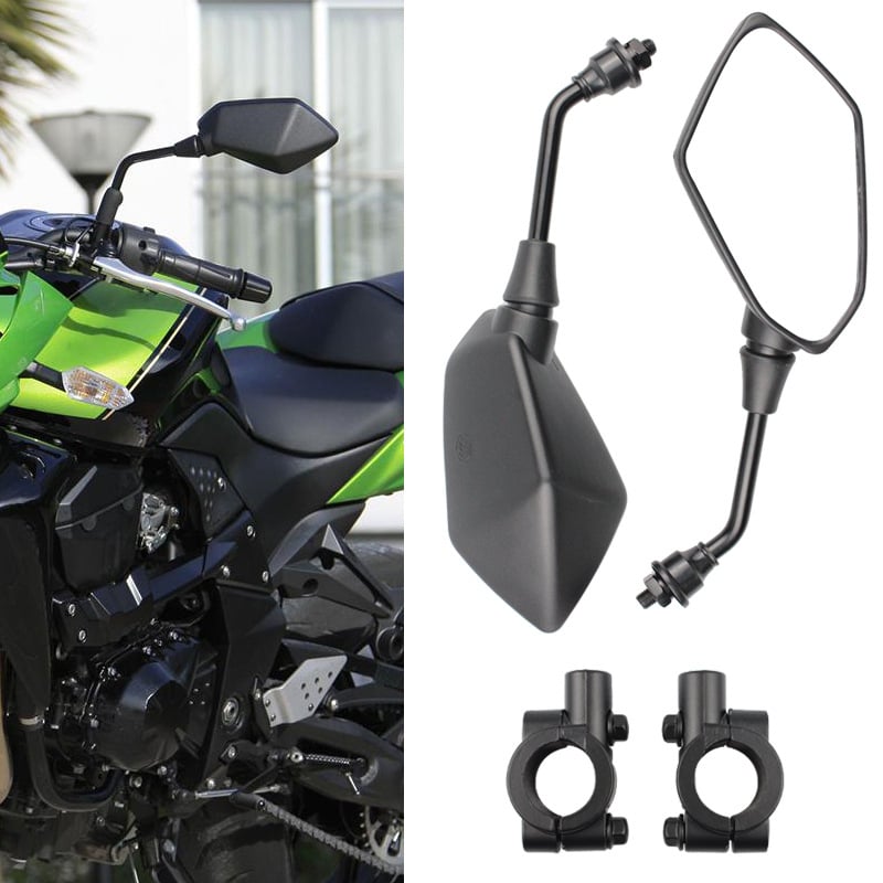 Motociklističko ogledalo za stražnje gledanje Horizon model, ravno ogledalo, 12V, staklo, ABS plastika
