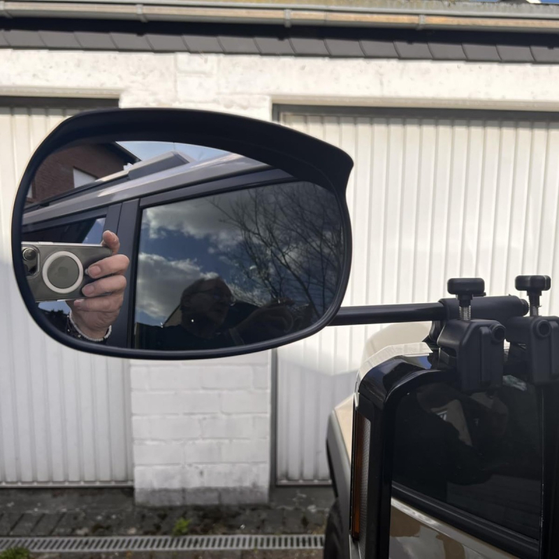 Zadnje ogledalo s produženjem vidnog polja, ravno staklo, metalni nosač, remenasto montažno, podesiv kut, Model 329, Dio 326-1