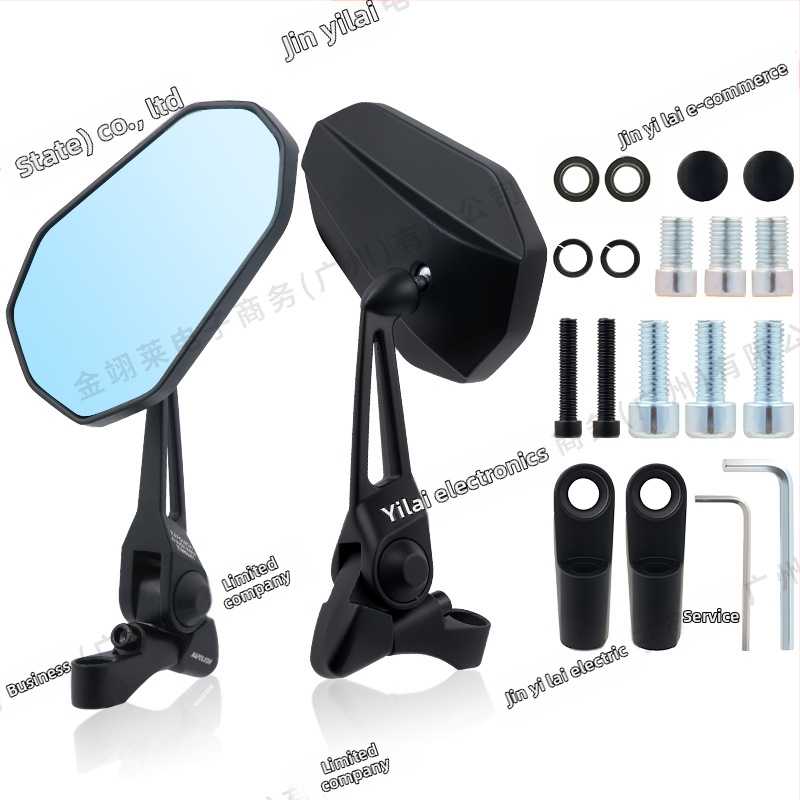 Universaalne mootorratta tagaspeegel alumiiniumist korpusega, ruudukujuline peegel, mudel Hsj-20118, ühilduv M8/M10