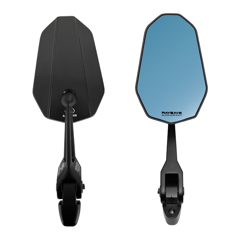 Мотоциклетно огледало за обратно виждане с дизайн с фиксирано крило, корпус от алуминиева сплав, модел F6006/h3439, квадратно огледало, съвместимо с мотоциклети Kawasaki и Yamaha