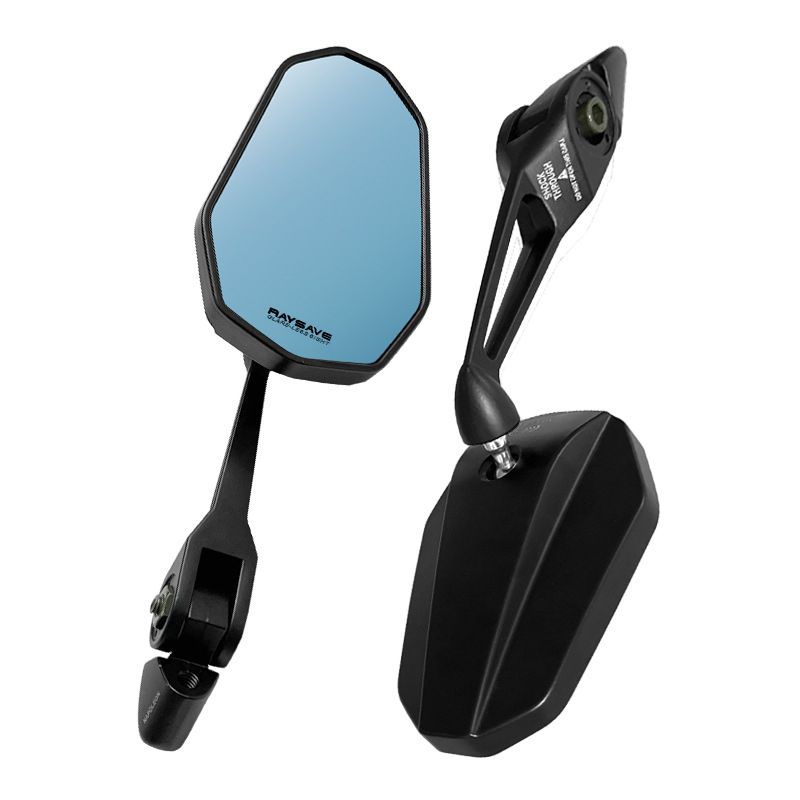 Мотоциклетно огледало за обратно виждане с дизайн с фиксирано крило, корпус от алуминиева сплав, модел F6006/h3439, квадратно огледало, съвместимо с мотоциклети Kawasaki и Yamaha