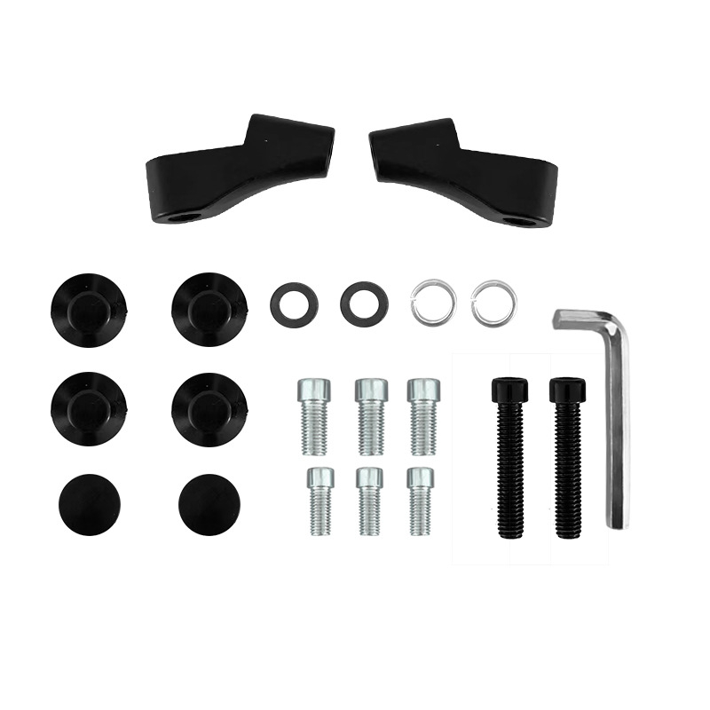 Мотоциклетно огледало за обратно виждане с дизайн с фиксирано крило, корпус от алуминиева сплав, модел F6006/h3439, квадратно огледало, съвместимо с мотоциклети Kawasaki и Yamaha