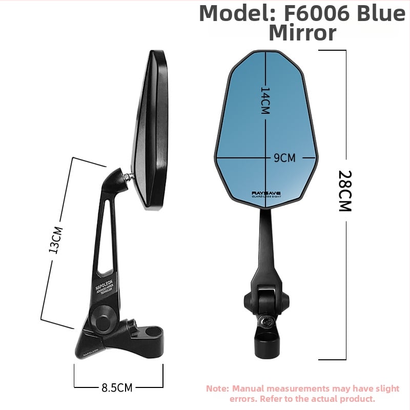 Мотоциклетно огледало за обратно виждане с дизайн с фиксирано крило, корпус от алуминиева сплав, модел F6006/h3439, квадратно огледало, съвместимо с мотоциклети Kawasaki и Yamaha