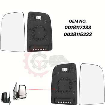 Oglindă retrovizoare 906 pentru Mercedes-Benz Sprinter 06-18, oglindă plată, suprafață din sticlă