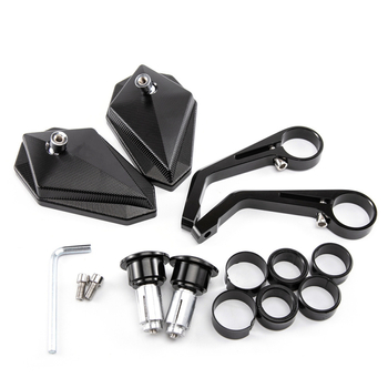 Мотоциклетно огледало за ръкохватка — квадратно, алуминиева сплав, 22 мм универсален монтаж, CNC диамантен дизайн