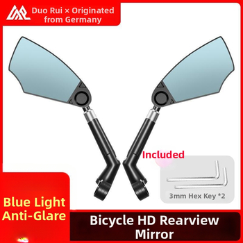 Dviračio galinio vaizdo veidrodėlis su kelių reflektoriumi, medžiaga PA/PP/aliuminio lydinys, svoris 210 g, tinka vamzdžio skersmeniui 2.1–2.3 cm