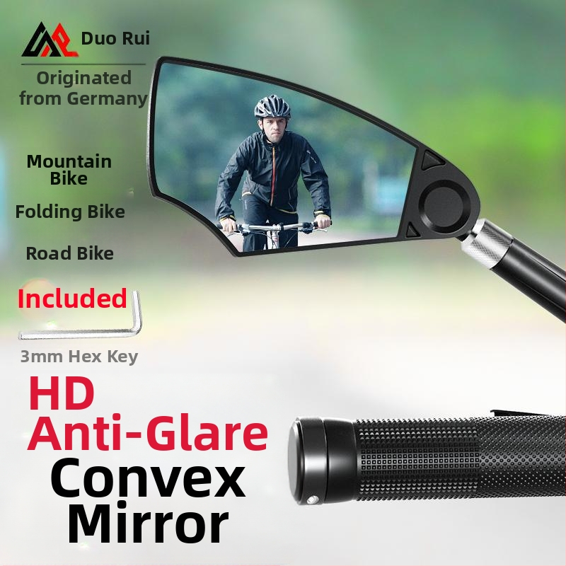 Ratta tagumine vaatepeegel teepõhjuse reflektoriga, materjal PA/PP/alumiinium sulam, kaal 210 g, sobib toru diameetriga 2.1–2.3 cm