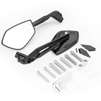 Задно огледало за електрически превозни средства, скутери и мотоциклети, квадратно алуминиево огледало, монтаж с предна и задна резба