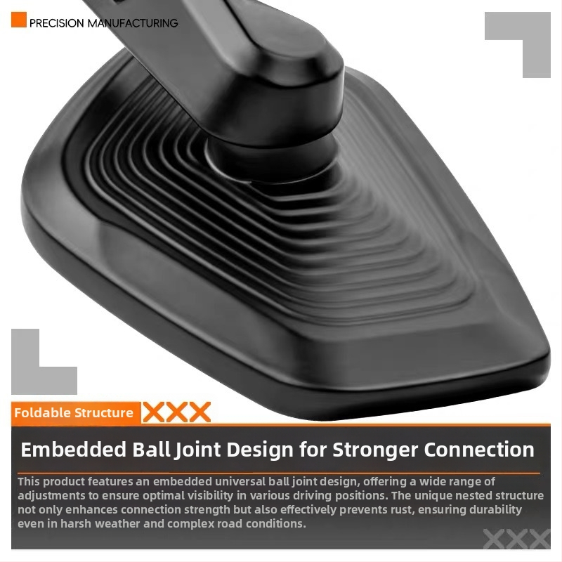 Atpakaļskata spogulis no alumīnija sakausējuma, kvadrāta formas, piemērots elektriskajiem transportlīdzekļiem, skūteriem, motocikliem un retro transportlīdzekļiem, uzstādīšana ar priekšējām un aizmugurējām skrūvēm