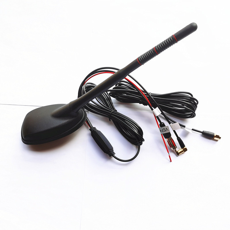 Antena auto GPS/DAB/FM, 3 în 1, antenă activă cu amplificare; montaj filetat; 12V