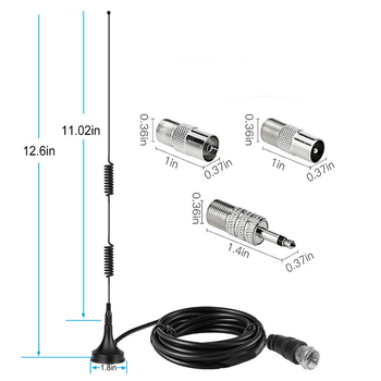 Autó FM rádió antenna vákuumos tapadókoronggal AH-10, 7 dBi, 76–108 MHz, 50 Ω, SWR ≤ 2