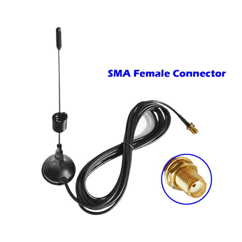 Antena Walkie-Talkie cu câștig mare, conector SMA feminin, bază magnetică cu ventuză mică pentru mașină