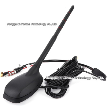 Sanma autórádió antenna, szálcsavaros rögzítés, 5V működés, 12V áram