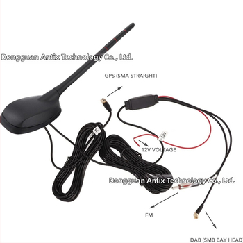 Sanma autórádió antenna, szálcsavaros rögzítés, 5V működés, 12V áram